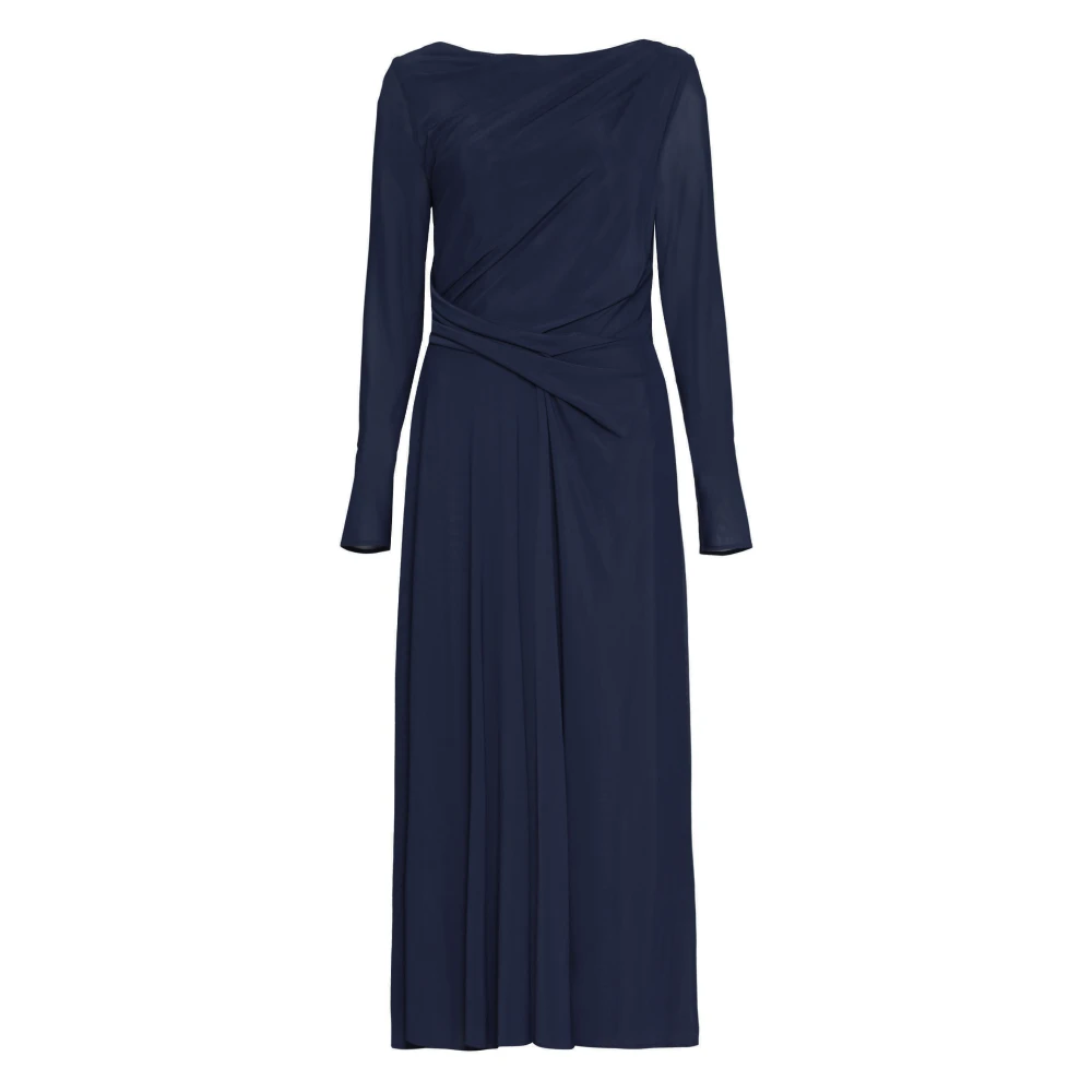 Talbot Runhof Elegant Draped Long Dress Blue Dames