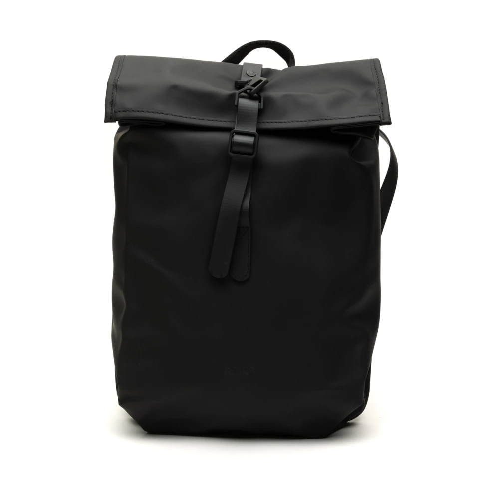 Rains Zwarte Rolltop Rugzak voor Vrouwen Black Dames