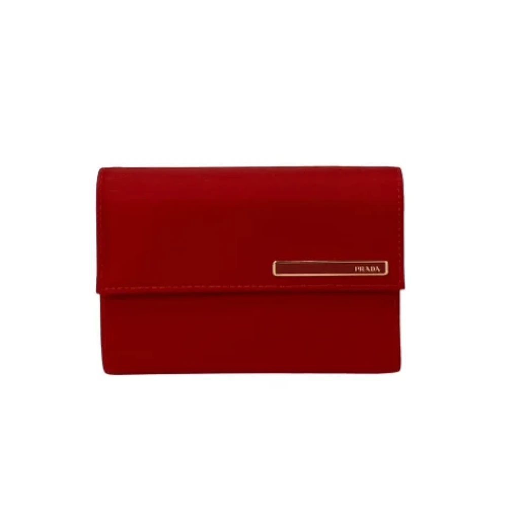 Prada Vintage Pre-owned Nylon wallets Red Dames