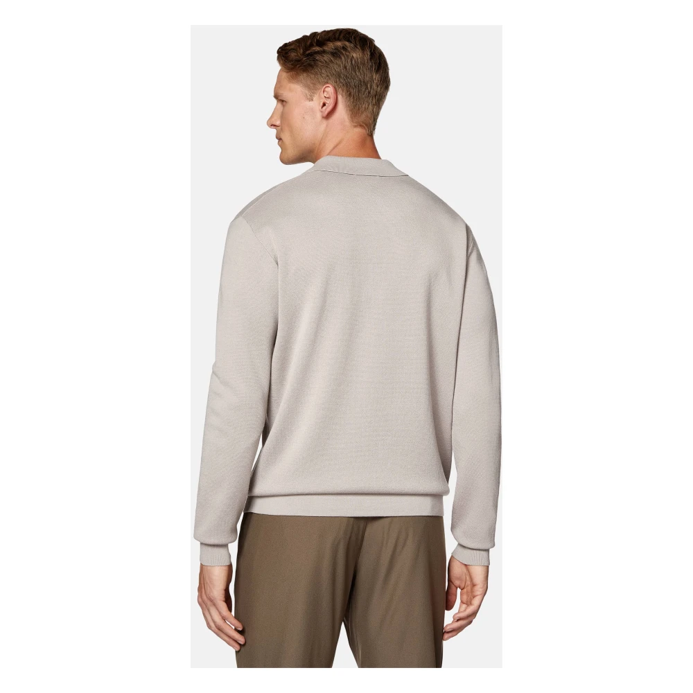 Boggi Milano Gebreide Tech Polo Shirt Beige Heren