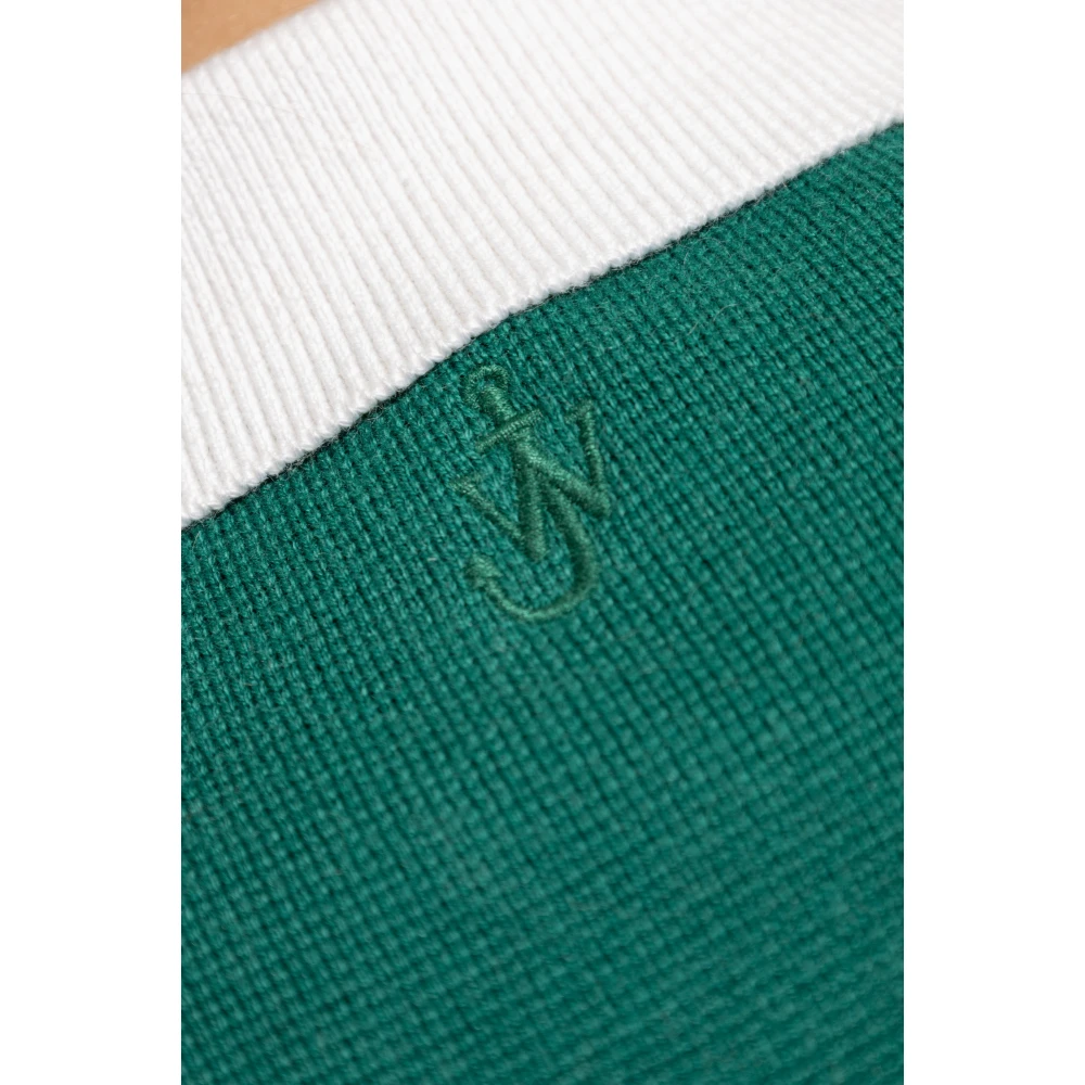 JW Anderson Polo met kasjmier afwerking Green Dames