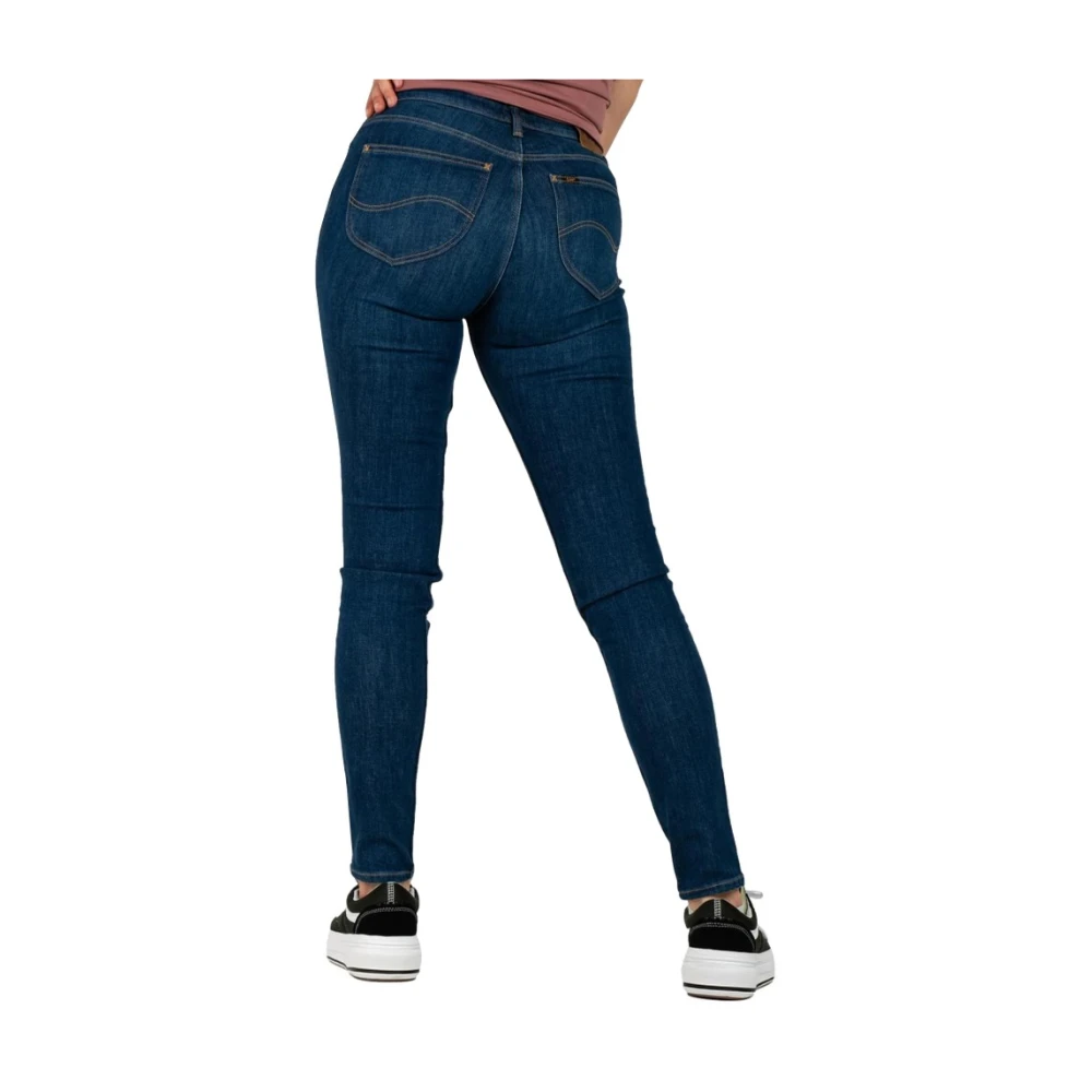 Lee Zwarte Leren Mary Janes Blue Dames