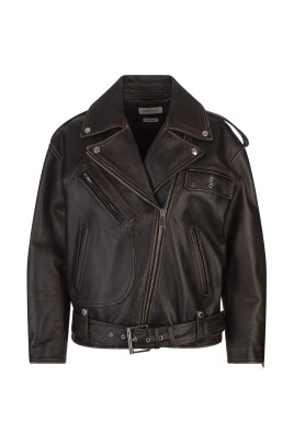 brun-oversize-bikerjakke-i-laeder