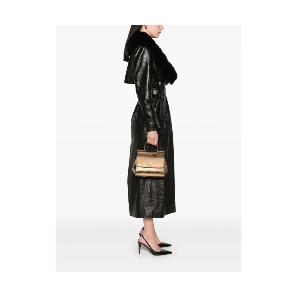 Dolce & Gabbana Goudkleurige Tas met Snelsluitende Gesp Yellow Dames