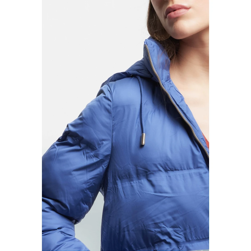 Kocca Gewatteerde Oversized Hooded Donsjas Blue Dames