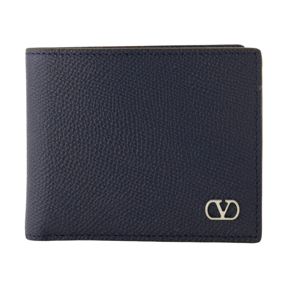 Valentino Garavani Men's Blue Wallets & Cardholders, One Size, Vlogo Signature Grainy Calfskin Wallet