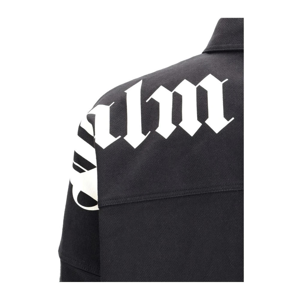 Palm Angels Klassieke Kraag Katoenen Overhemd met Drukknopen Black Heren