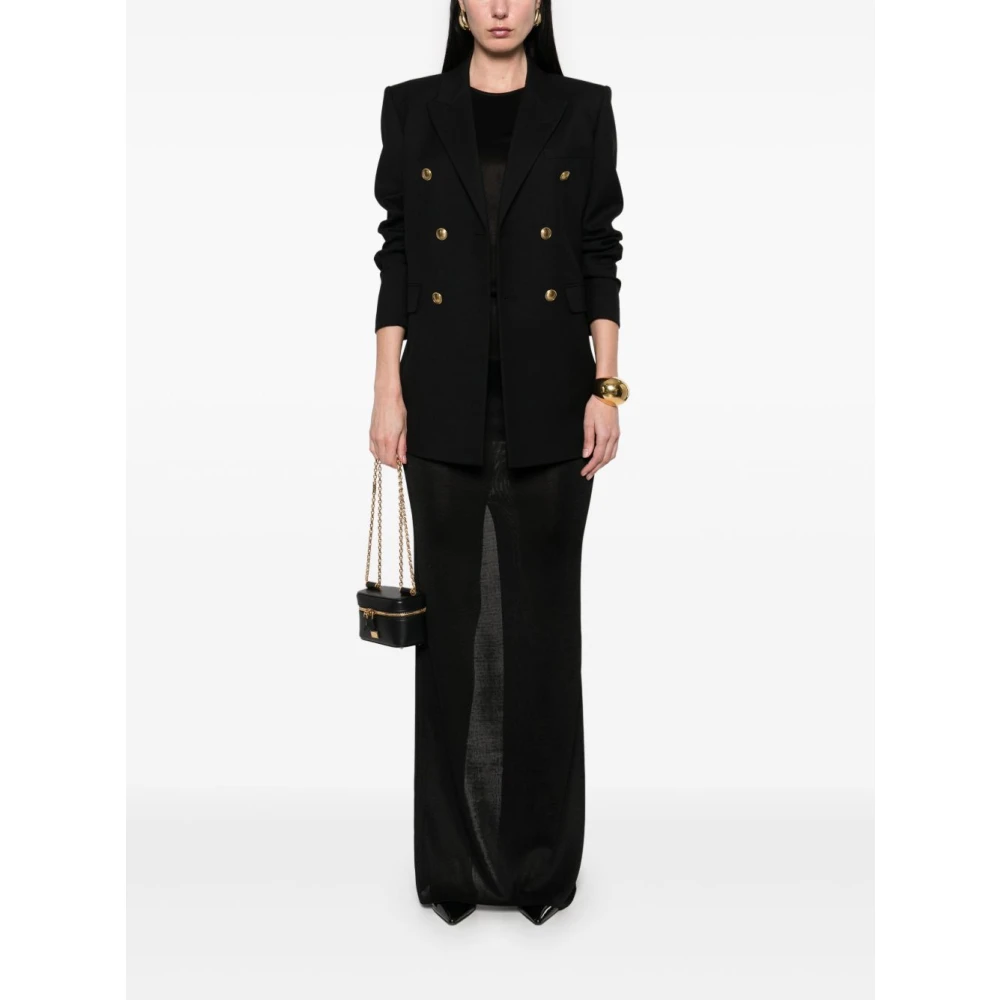 Saint Laurent Zwarte Jassen voor Stijlvolle Look Black Dames