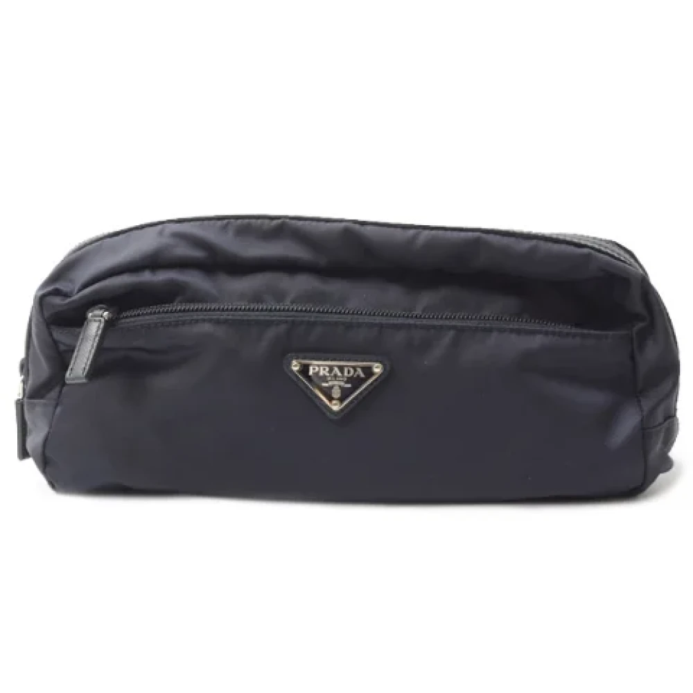 Prada Vintage Pre-owned Canvas clutches Blue Dames