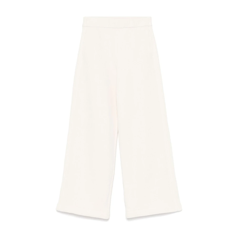 Max Mara Witte elastische tailleband broek Franse terry White Dames