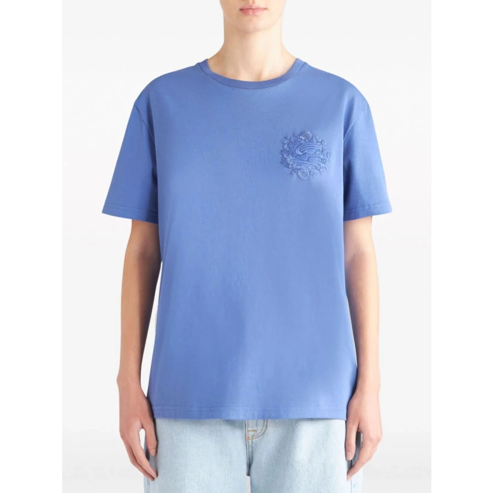 ETRO Bloemen T-shirt Blue Dames