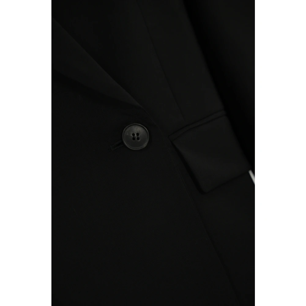 Max Mara Weekend Zwarte wollen blazer lange mouwen V-hals Black Dames