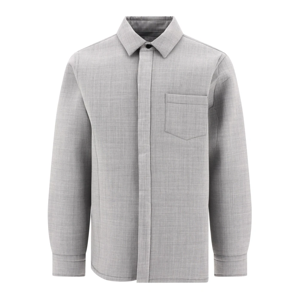 Sacai Bonding Overshirt in Suiting Stijl Gray Heren