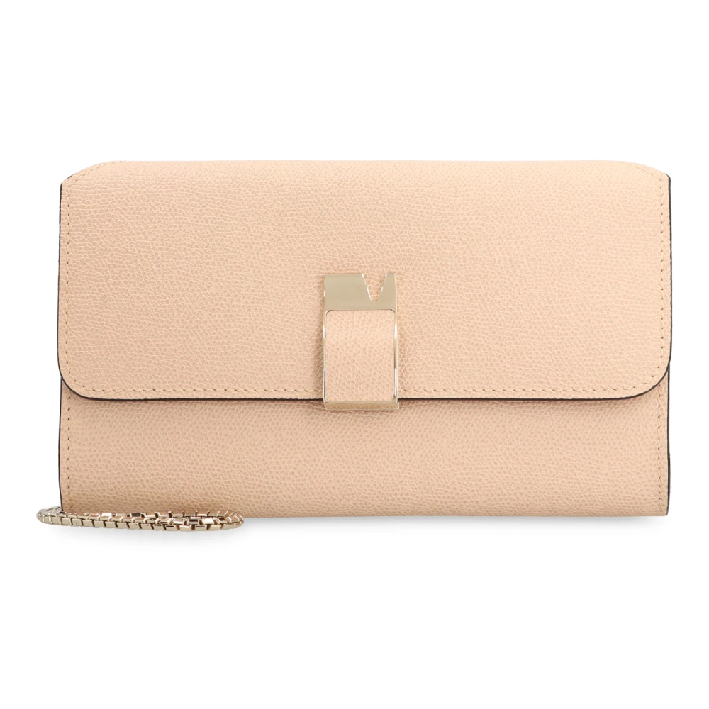 Valextra Leren Clutch met Kettingband Pink Dames