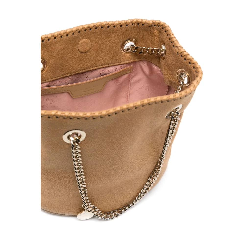 Stella Mccartney Beige Falabella Bucket Tas met Gouden Details Beige Dames