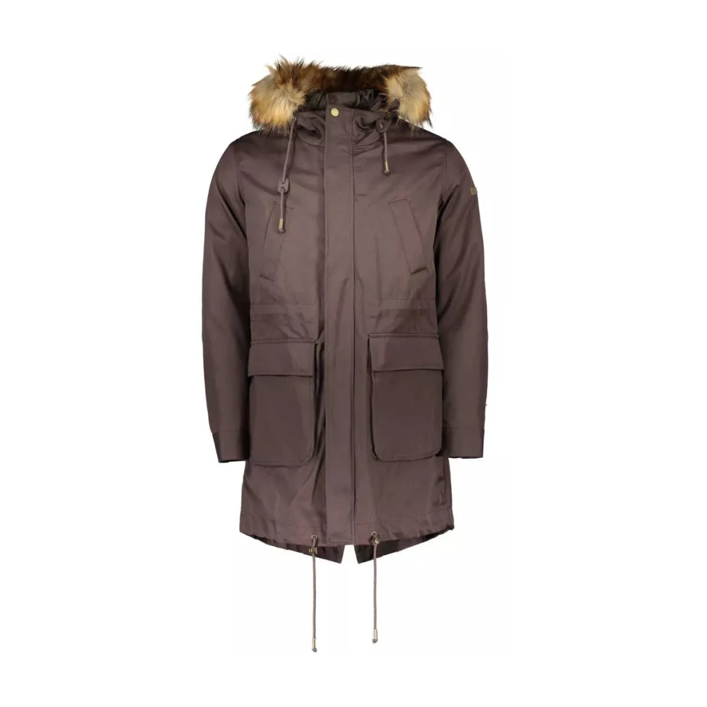 Guess Moderne Luxe Bruine Katoenen Jas Brown Heren