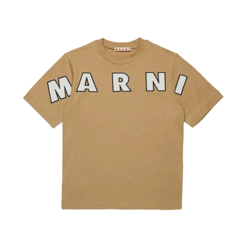 Marni Girls Beige T-Shirt - Kids Short Sleeve T-Shirts - 10 Y - Kids