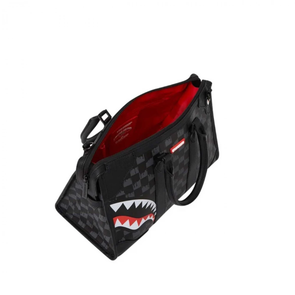 Sprayground Drip Check Mini Duffle Tas Black Unisex