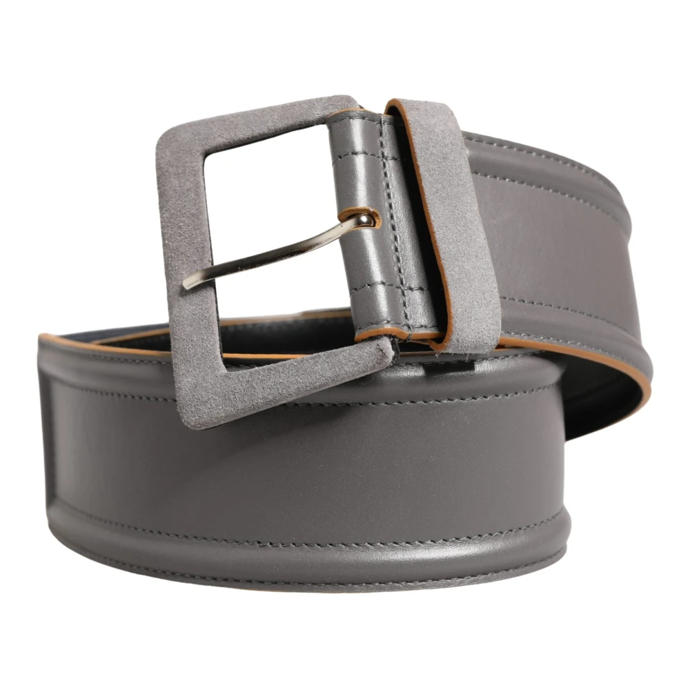 Patrizia Pepe Unisex Grijs Square Metal Buckle Belt
