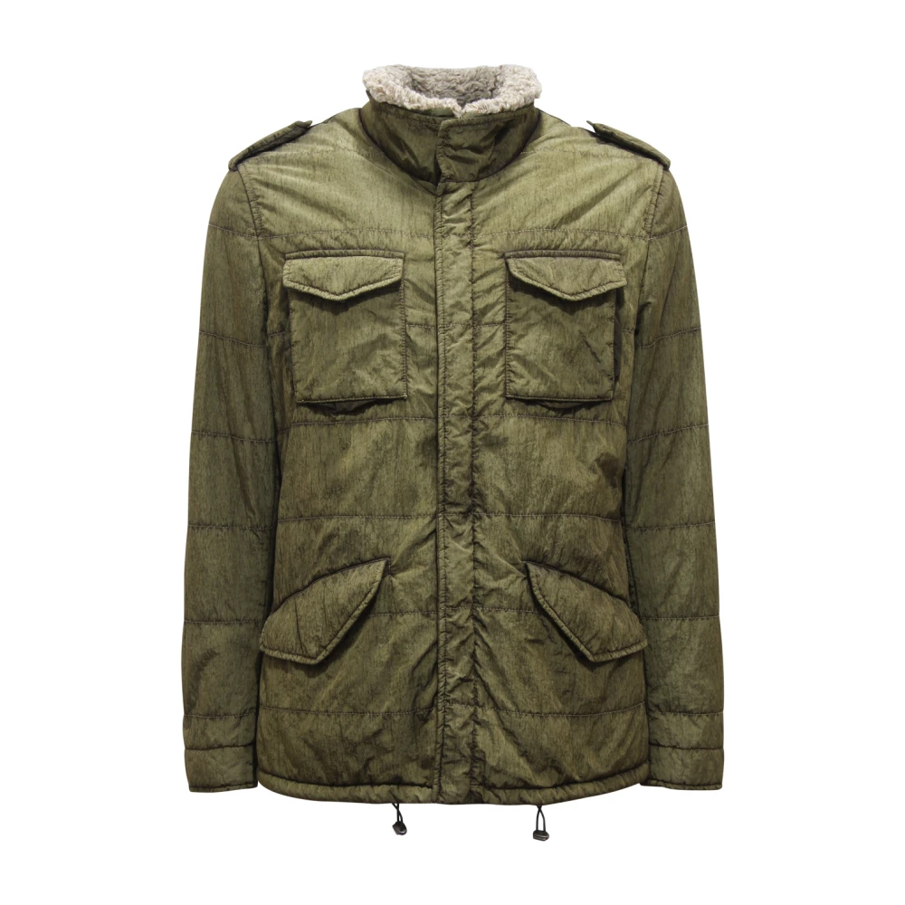 Hevo Green Winter Jackets, Male, Xl, Light Padded Jacket With Detachable Collar