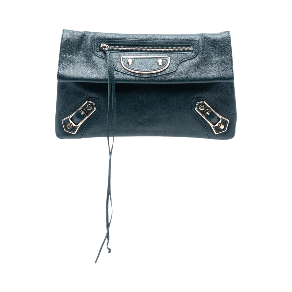 Balenciaga Vintage Women's Blue Pre-Owned Leather Pouch