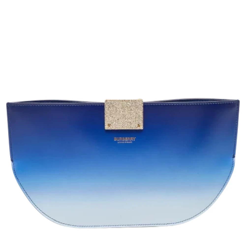 Burberry Vintage Pre-owned Leather clutches Blue Dames