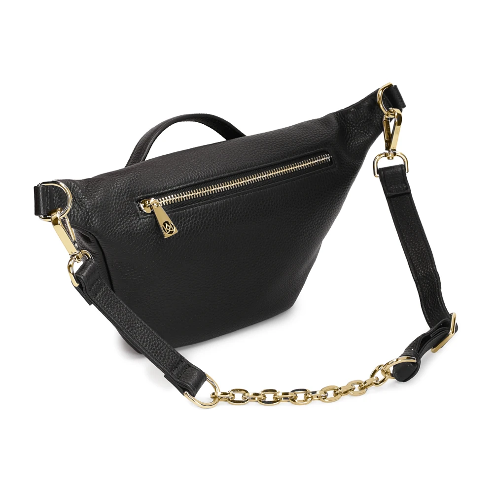 Kazar Leren heuptas in zwart met gouden hardware Black Dames