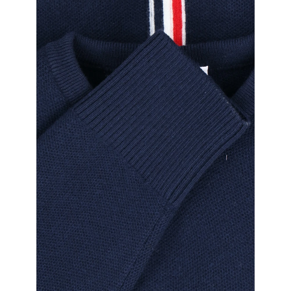 Thom Browne Tricolor Crewneck Sweater Blue Heren
