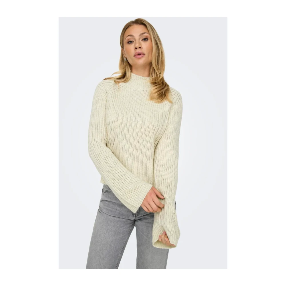 Jacqueline de Yong Trui met hoge hals en mouwspleet White Dames