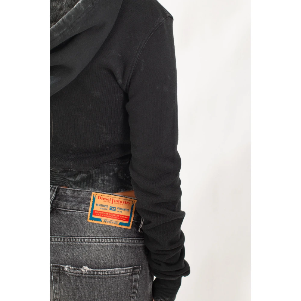 Diesel Metal Faded Hoodie in 900 Black Dames