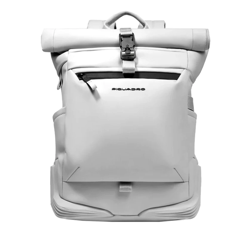 Piquadro Roll-Top Rugzak voor PC en iPad White Heren