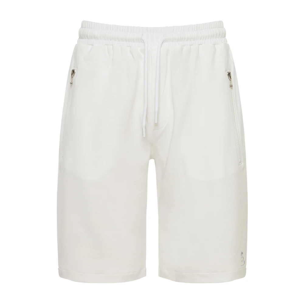 Barba Katoenen blend shorts met zakken White Heren