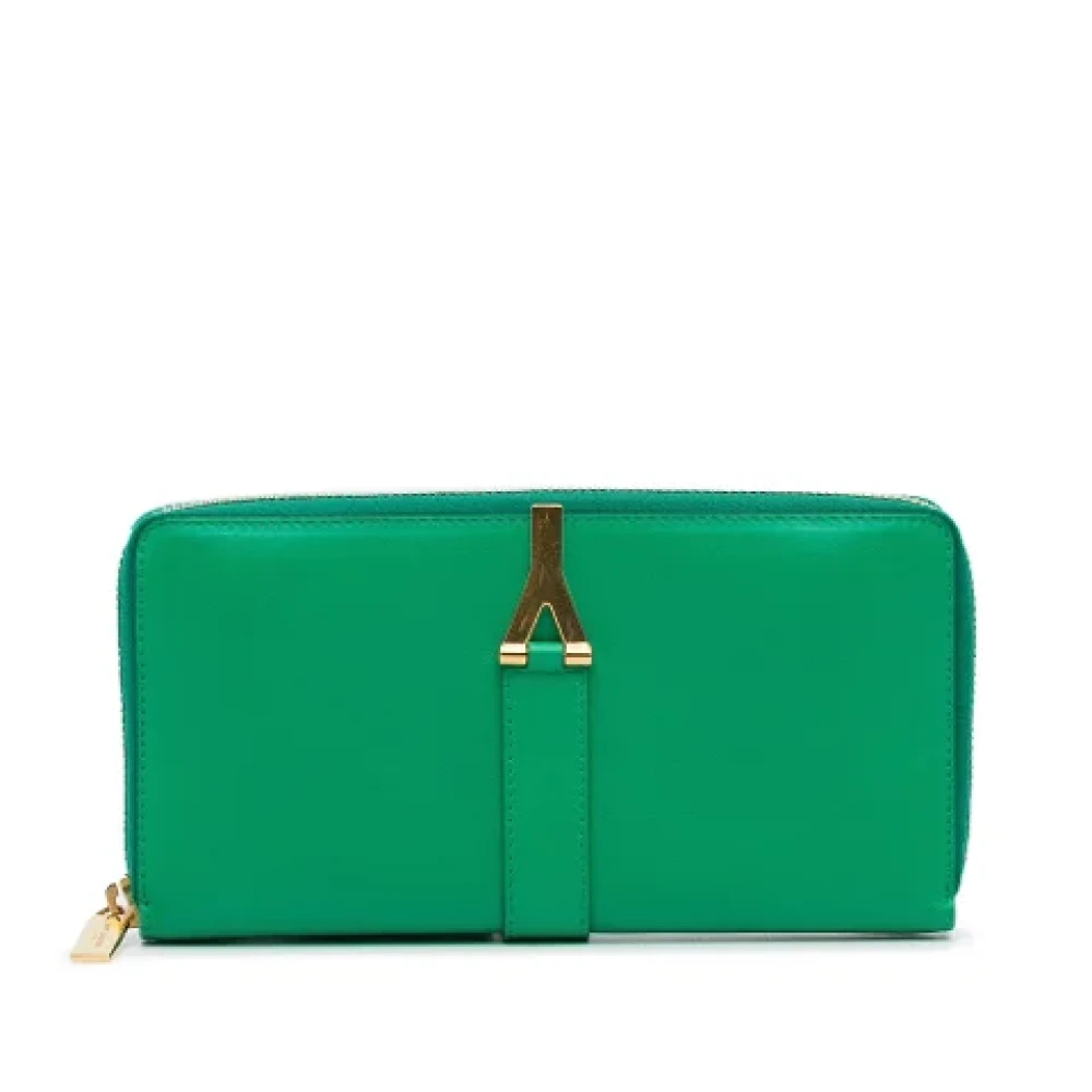 Saint Laurent Vintage Pre-owned Leather wallets Green Dames