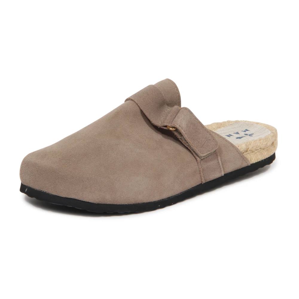 Manebí Women's Brown Suede Clog Mules Hamptons Coco