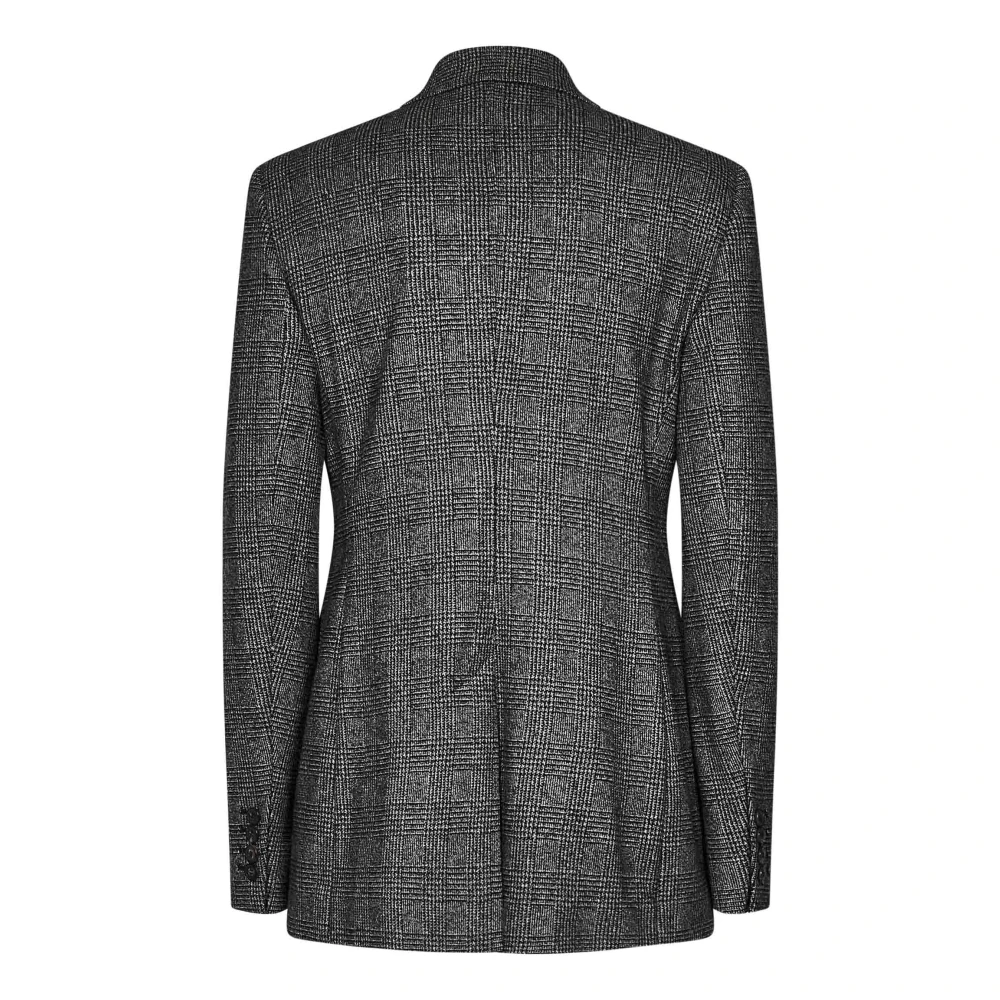 Max Mara Grijze Glen Plaid Blazer Buitenkleding Gray Dames