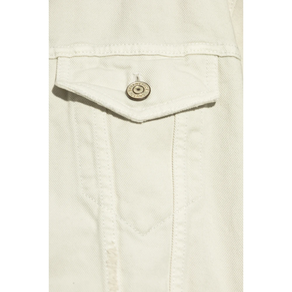 Balenciaga Denim Jack met Logo White Dames