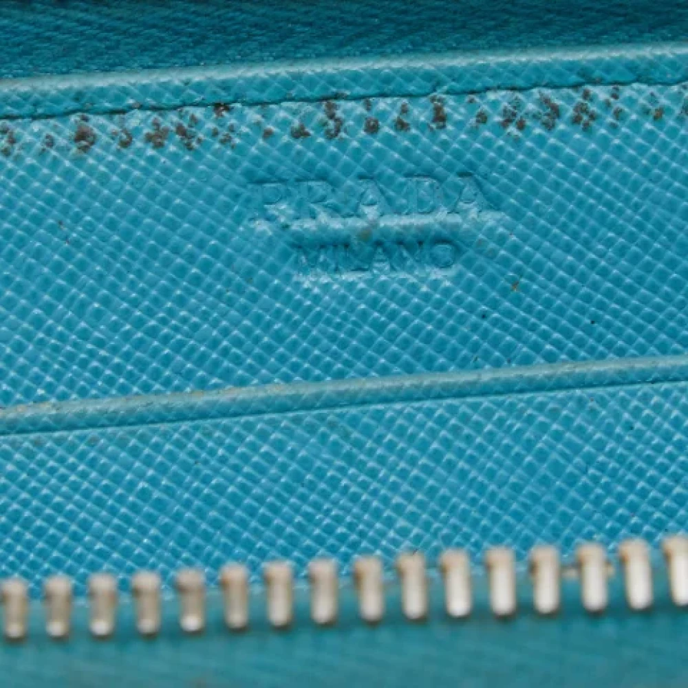 Prada Vintage Pre-owned Leather wallets Blue Dames