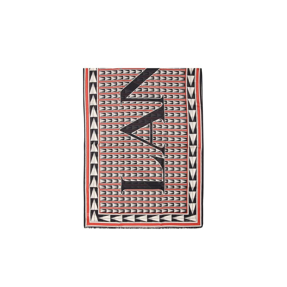 Lanvin Multicolor Winter Scarves, Female, One Size, Geometric-Print Logo Scarf