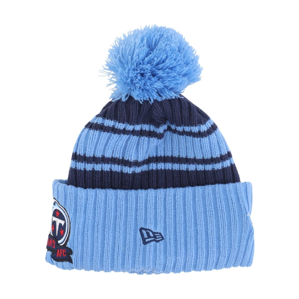 new era Tennessee Titans Pom Beanie Hat Blue Heren