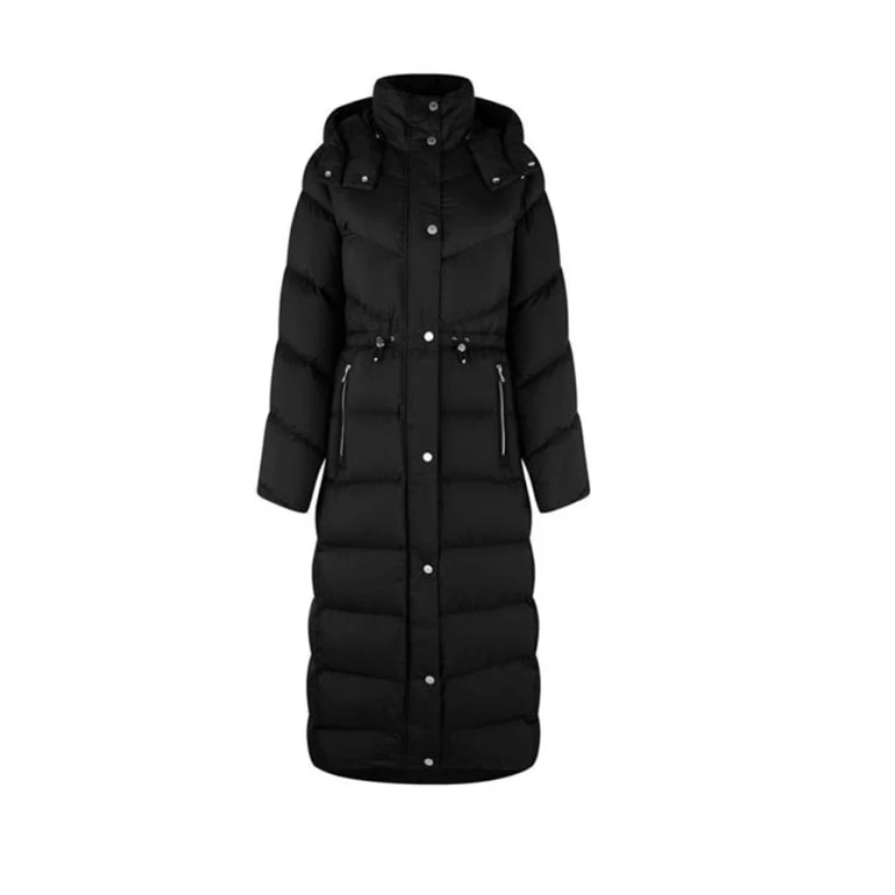 Moose Knuckles Lange Zwarte Pufferjas Vrouwen Black Dames