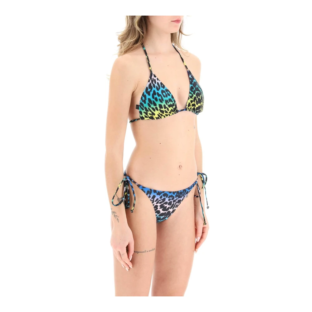 Ganni Luipaardprint Triangel Bikini Top Multicolor Dames