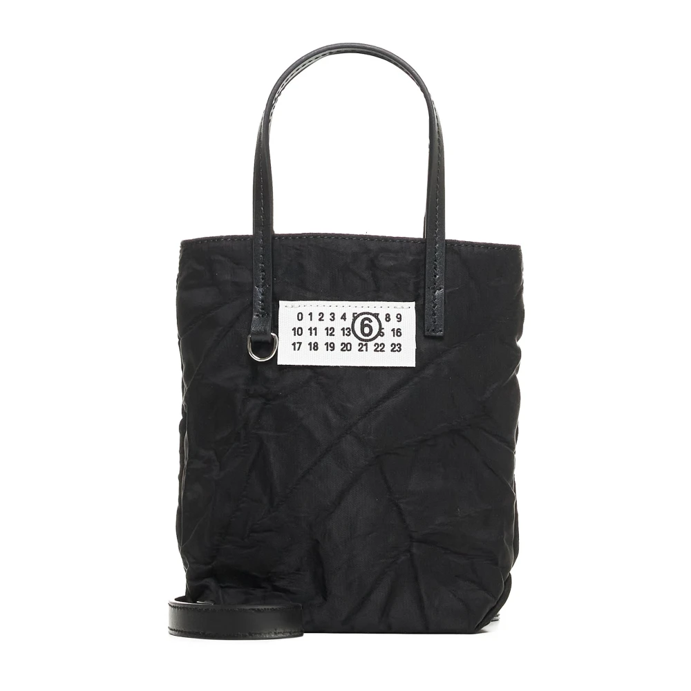 MM6 Maison Margiela Zwarte Mini Tote Tas met Logo Black Dames