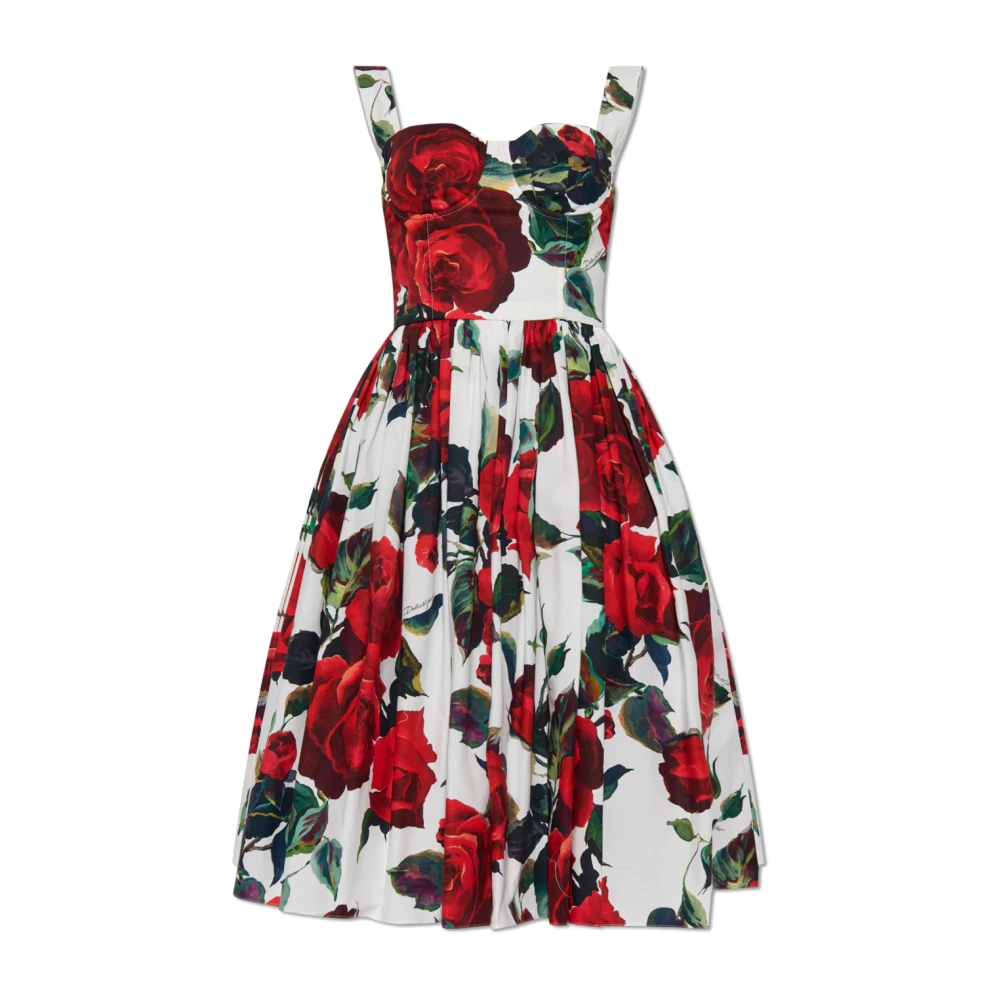 Dolce & Gabbana Jurk met bloemenpatroon Multicolor Dames