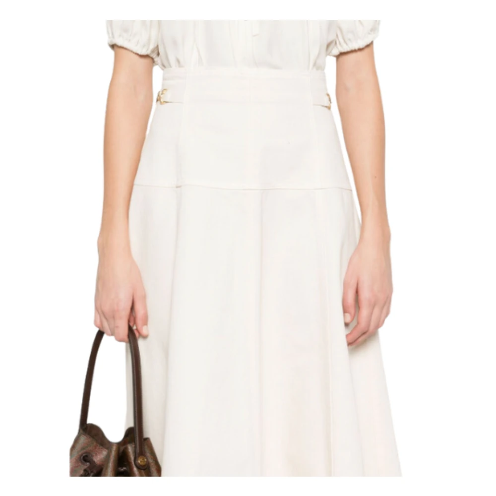 Ulla Johnson Midi rok met decoratieve gesp Beige Dames