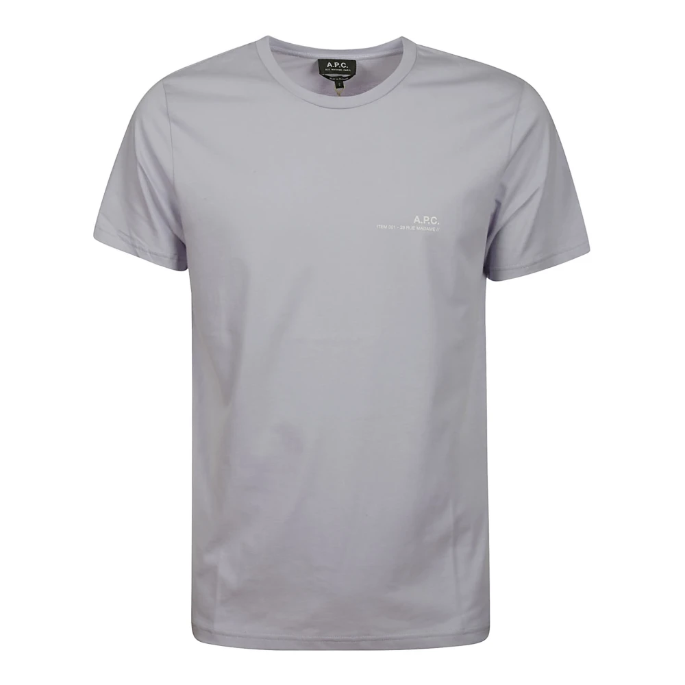 A.p.c. Paarse Katoenen Logo T-Shirt Gray Heren