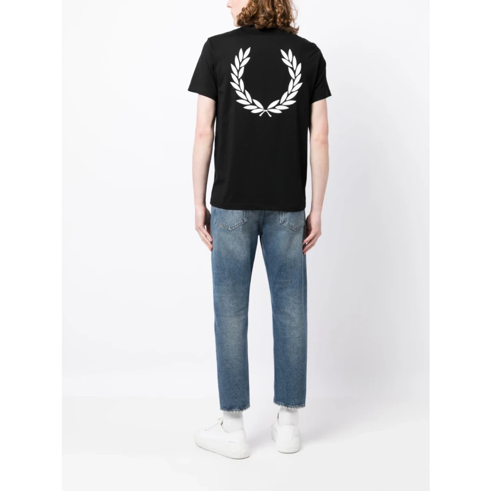 Fred Perry Zwart T-shirt met Grafische Print Black Heren