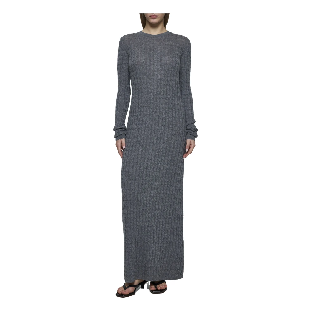 TotêMe Merino Wol Grijs Jurk Gray Dames
