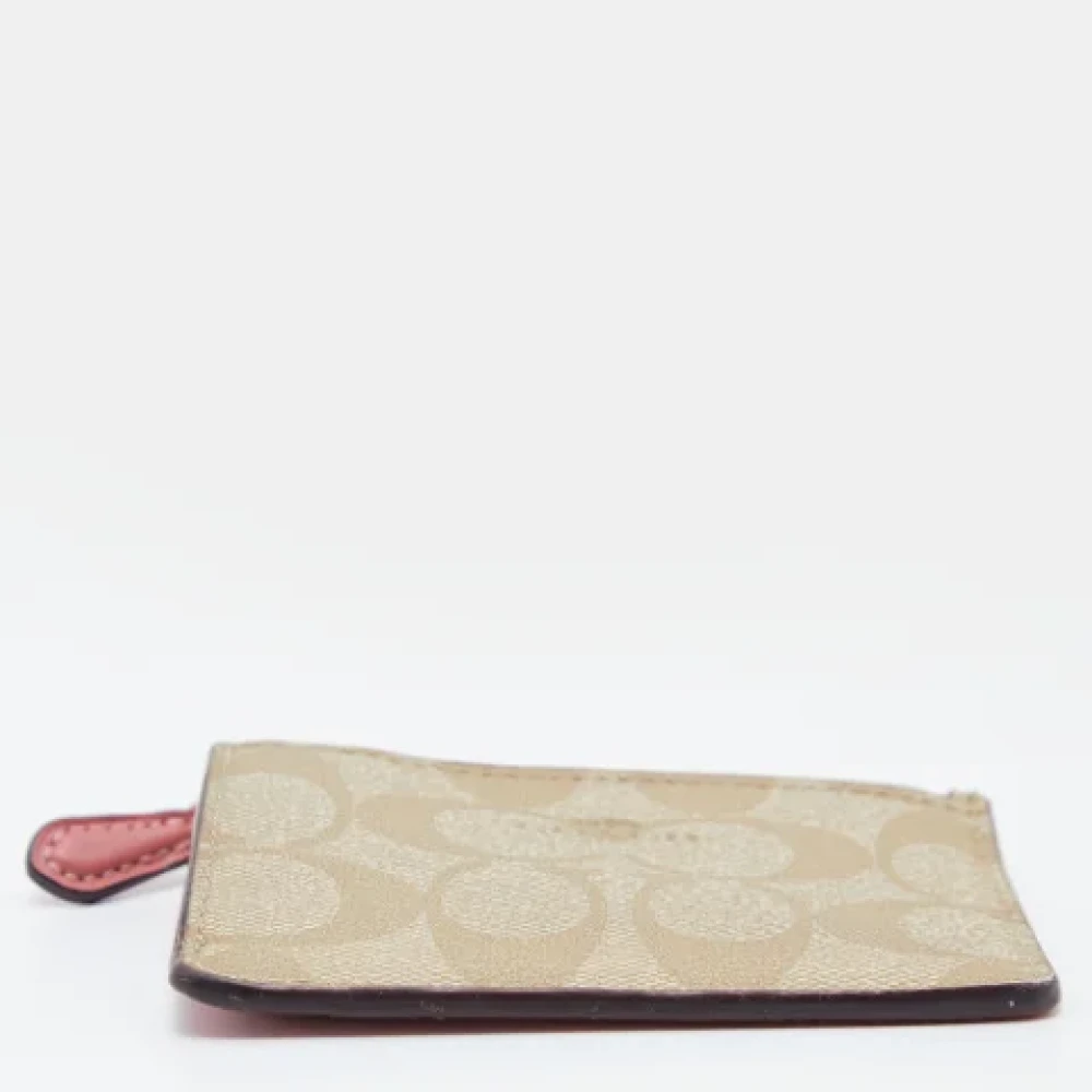 Coach Pre-owned Coated canvas wallets Beige Dames