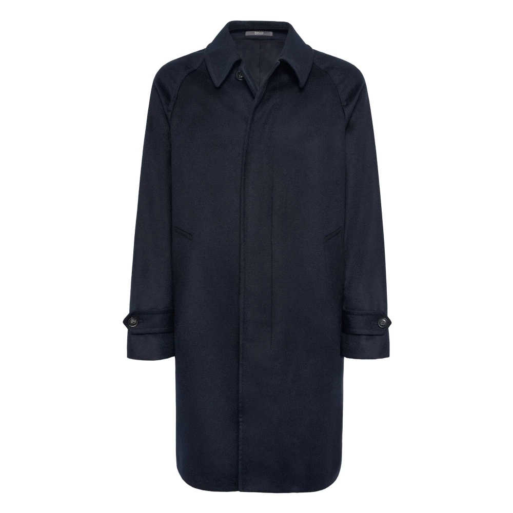 Boggi Milano Enkelrijig Jas Blue Heren