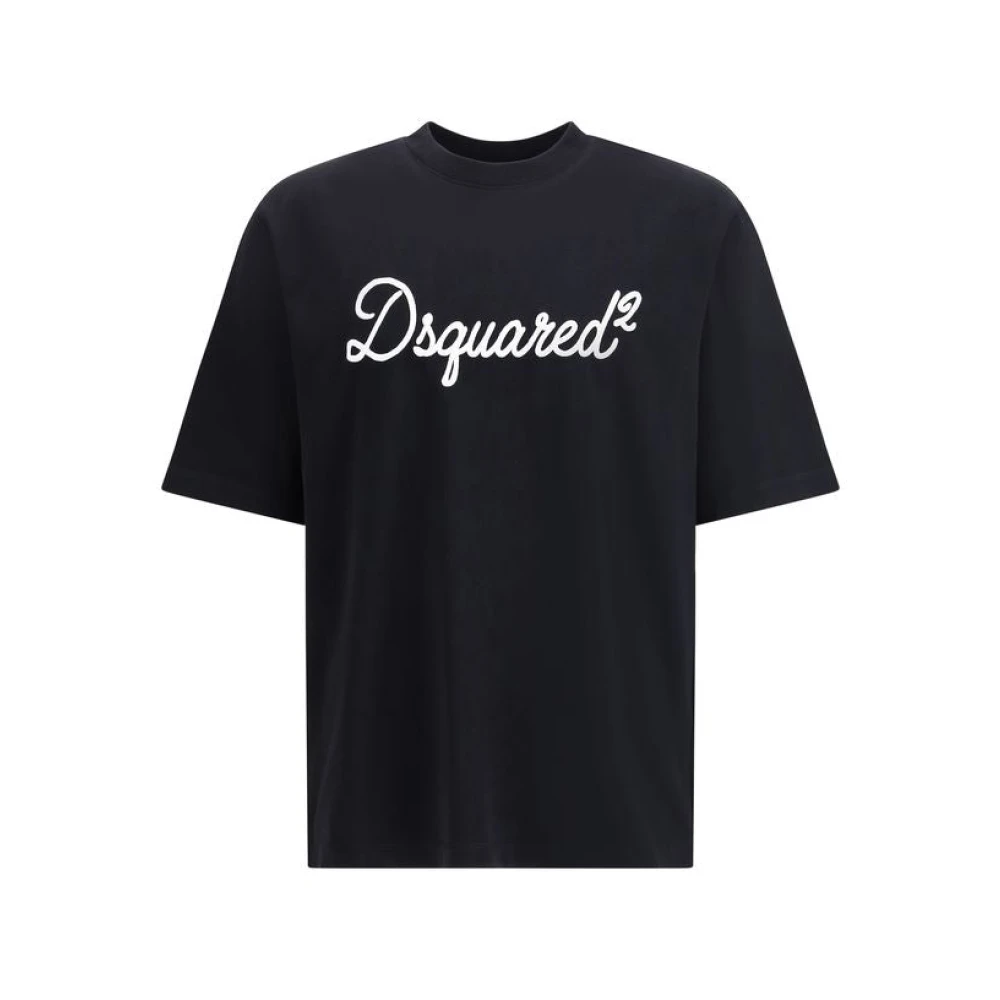 Dsquared2 Men's Black T-Shirt With Logo - T-Shirts - L - Tops